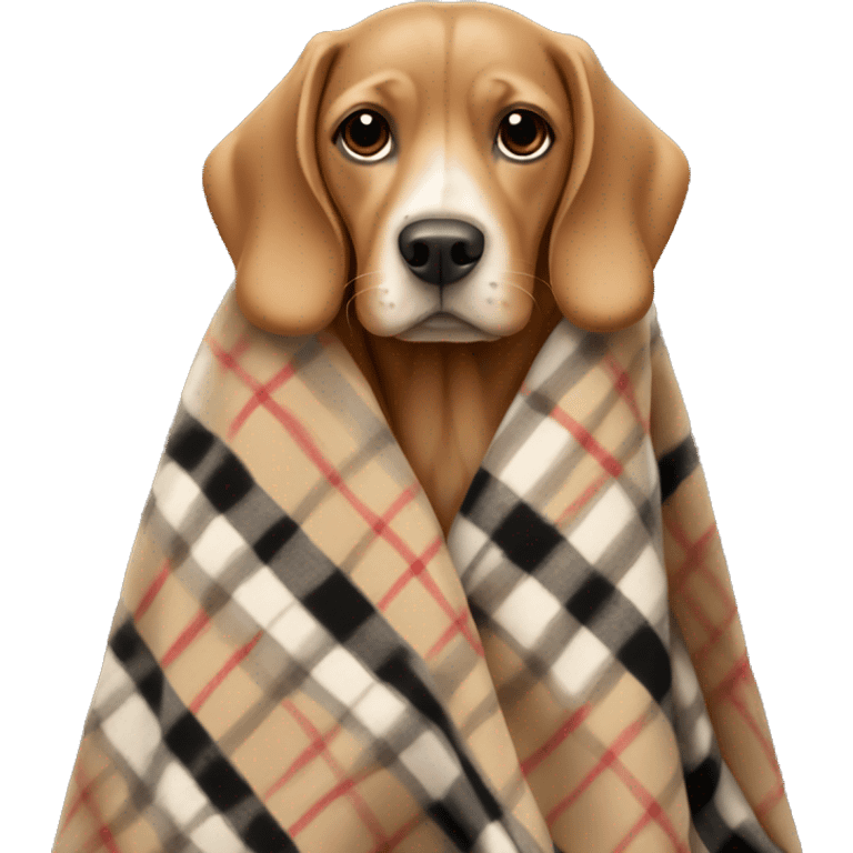 Dog wearing Burberry blanket  emoji