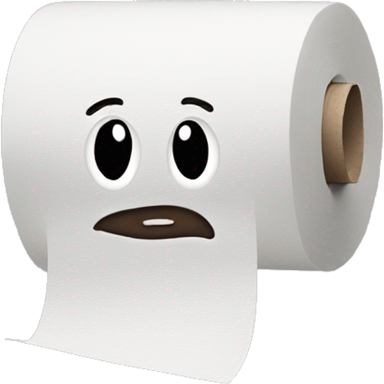 Toilet paper with face  emoji