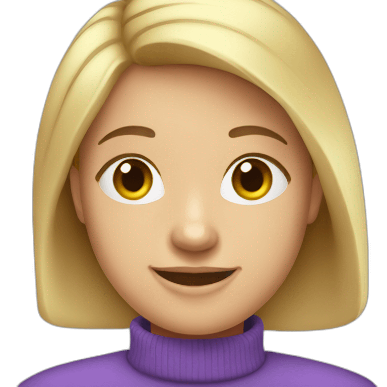 Ukrainian women in purple sweatshirt and congratulating someone emoji