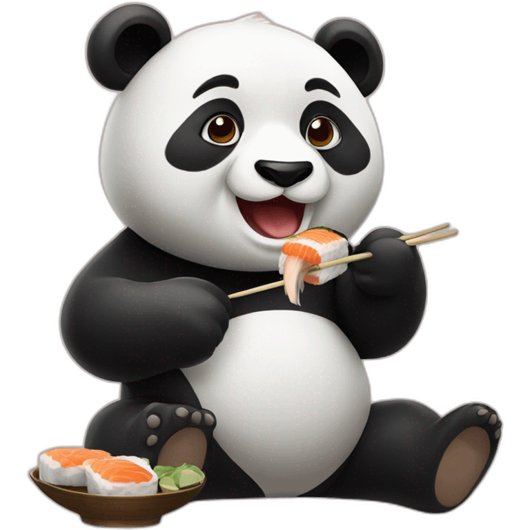 Panda eating sushis emoji