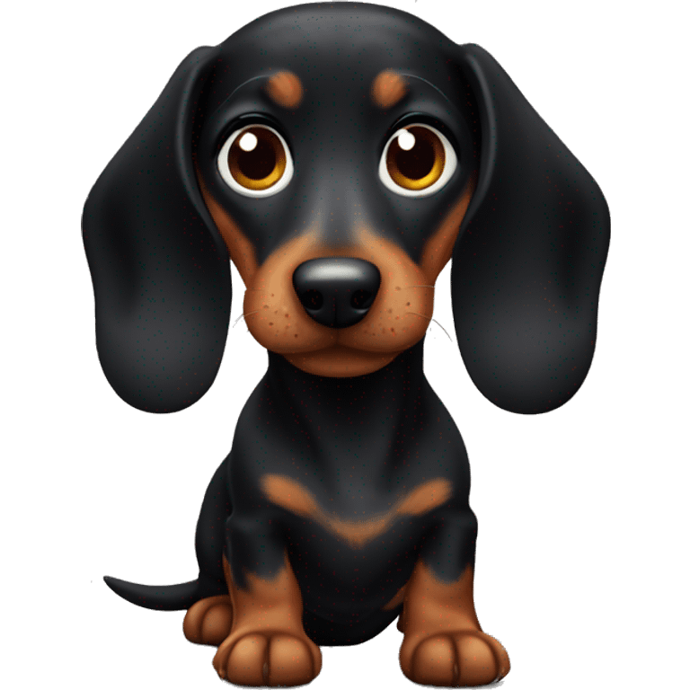 Cute black dachshund  emoji