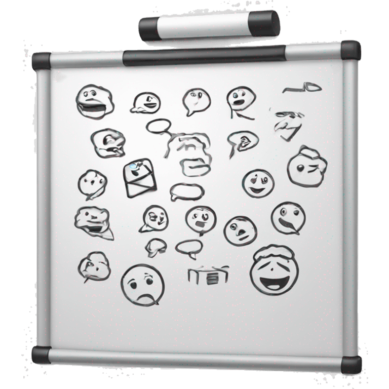 Whiteboard that has been drawn all over  emoji