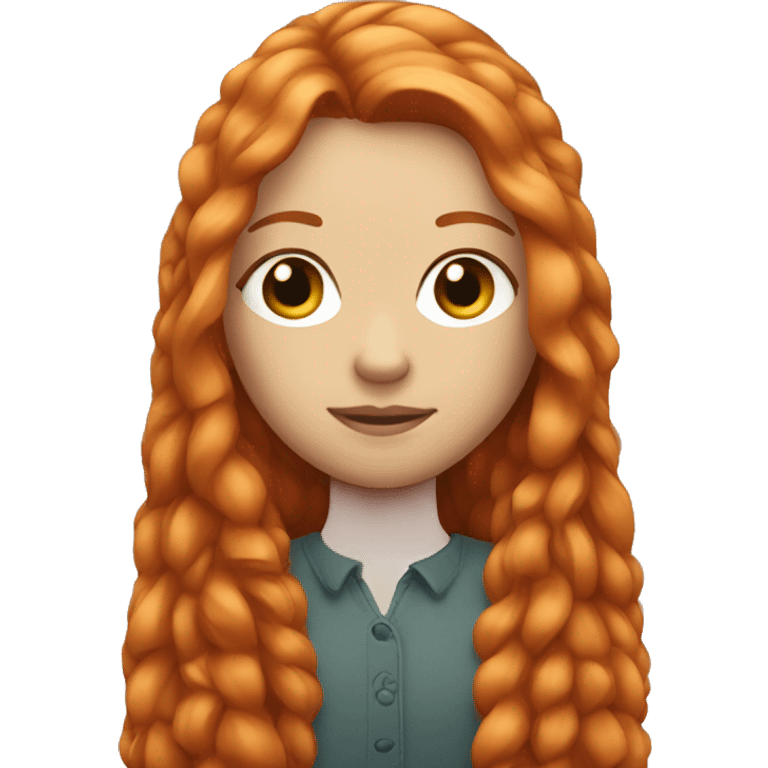 ginger girl with long lashes and straight hair emoji