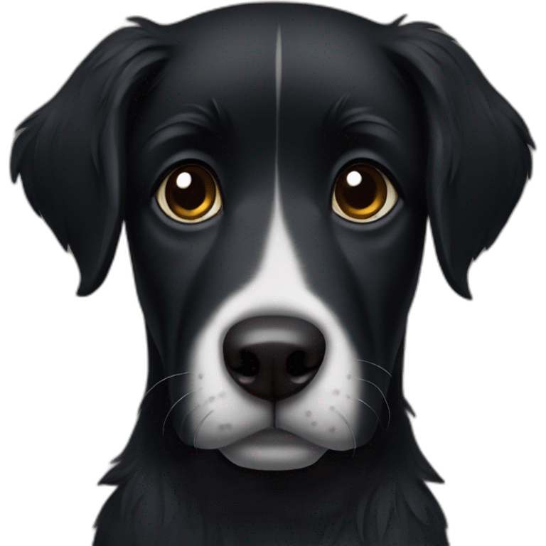 Sad Short Furry Black dog emoji