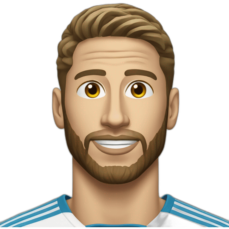 Sergio ramos portrait realistic football player emoji