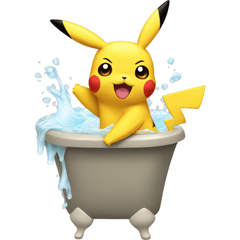 Pikachu bañándose  emoji