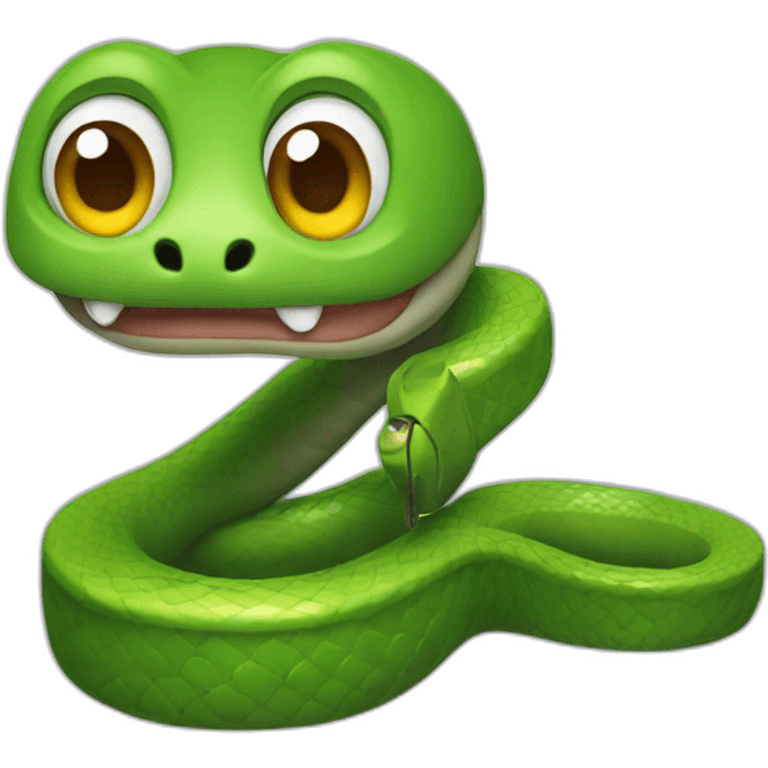 A snake with a hearing aid emoji