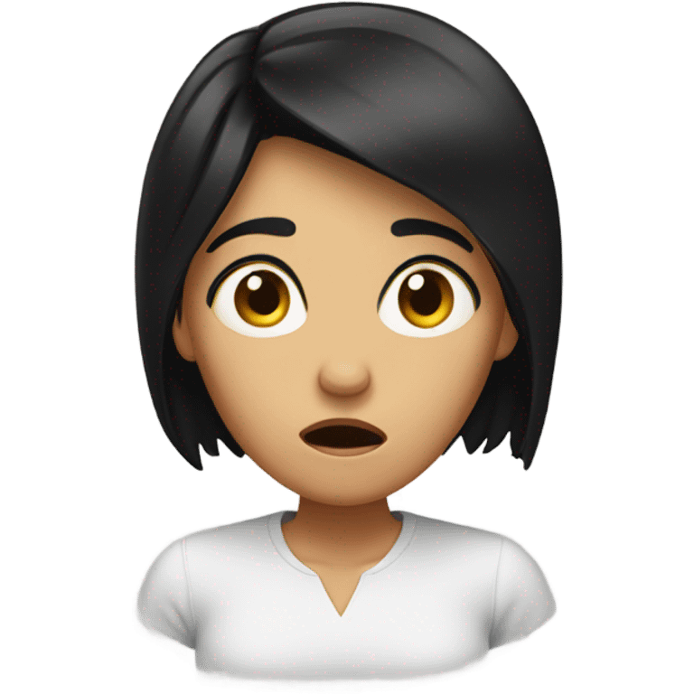 Shocked woman with black hair emoji