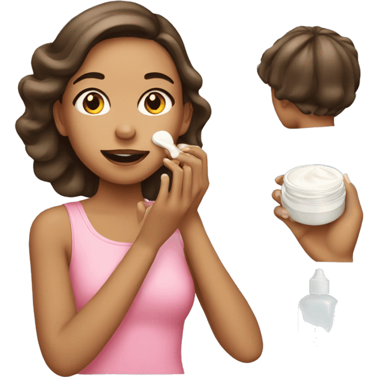 girl applying cream on face emoji