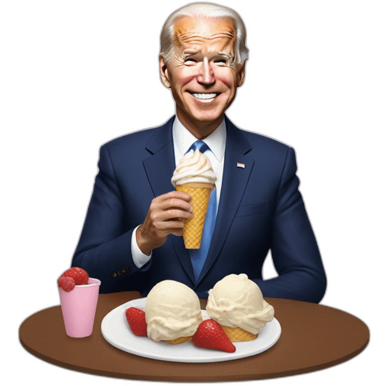 Joe biden eating ice cream emoji