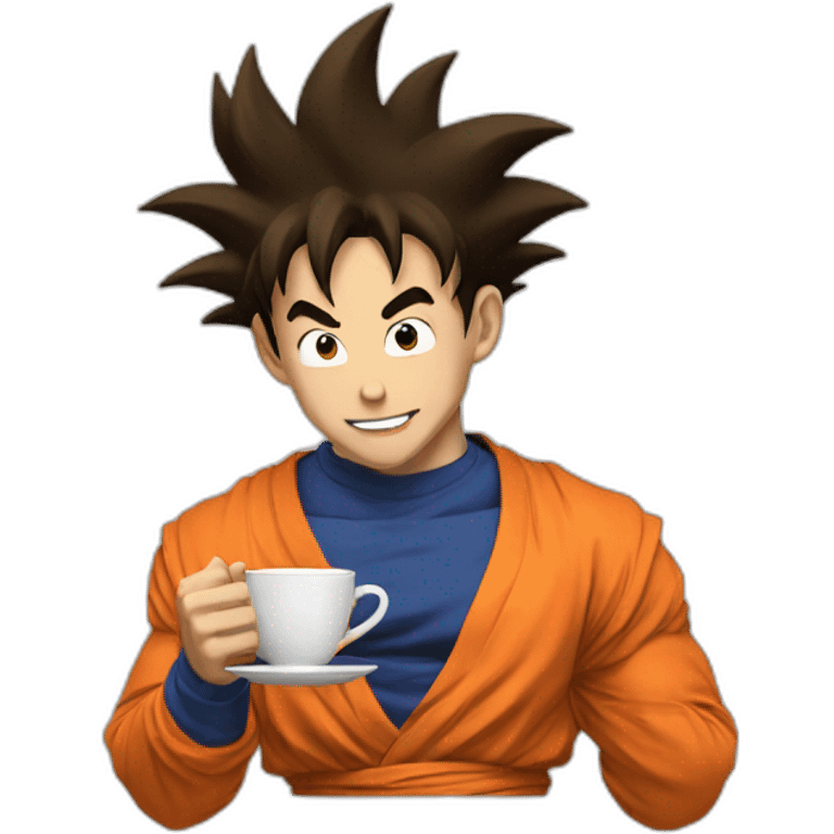 goku drinks coffee emoji