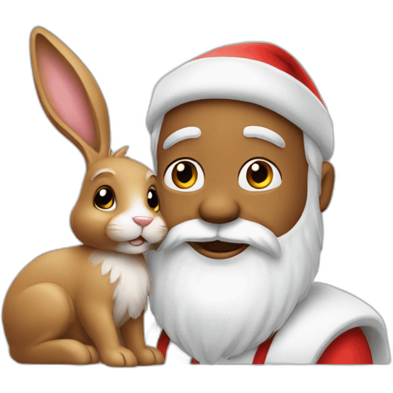 santa marries easter bunny emoji