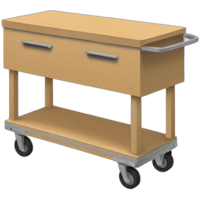 plywood portable counter on wheels emoji