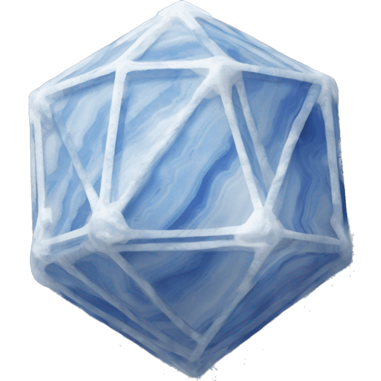 Blue lace agate icosahedron emoji