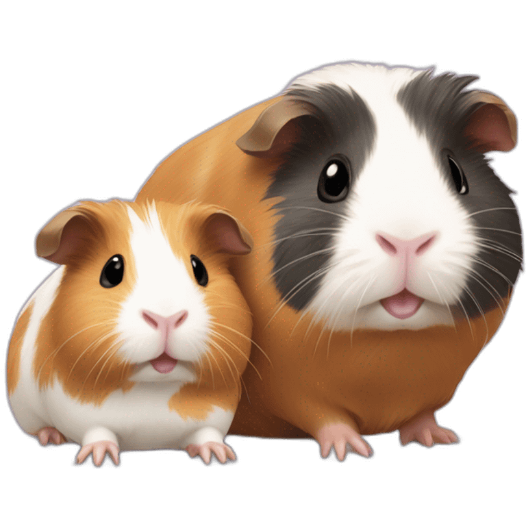 Guinea pig accompanied by baby guinea pig  emoji