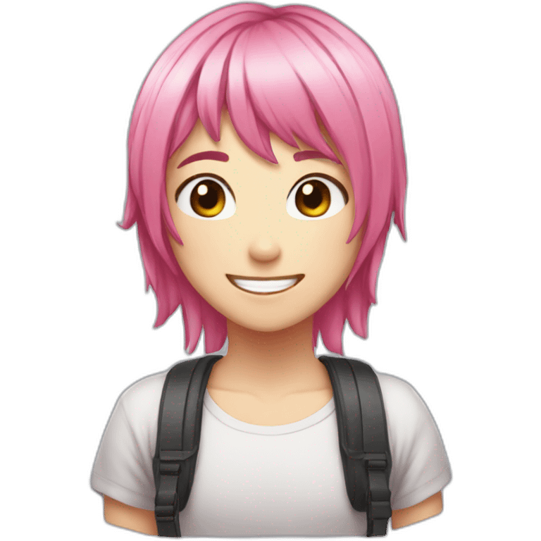 anime-pink-hair-happy-hadphones emoji