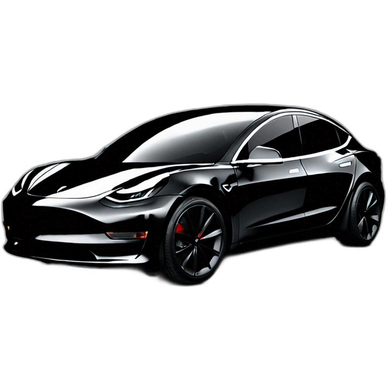 modded all black Tesla Model 3, no person emoji