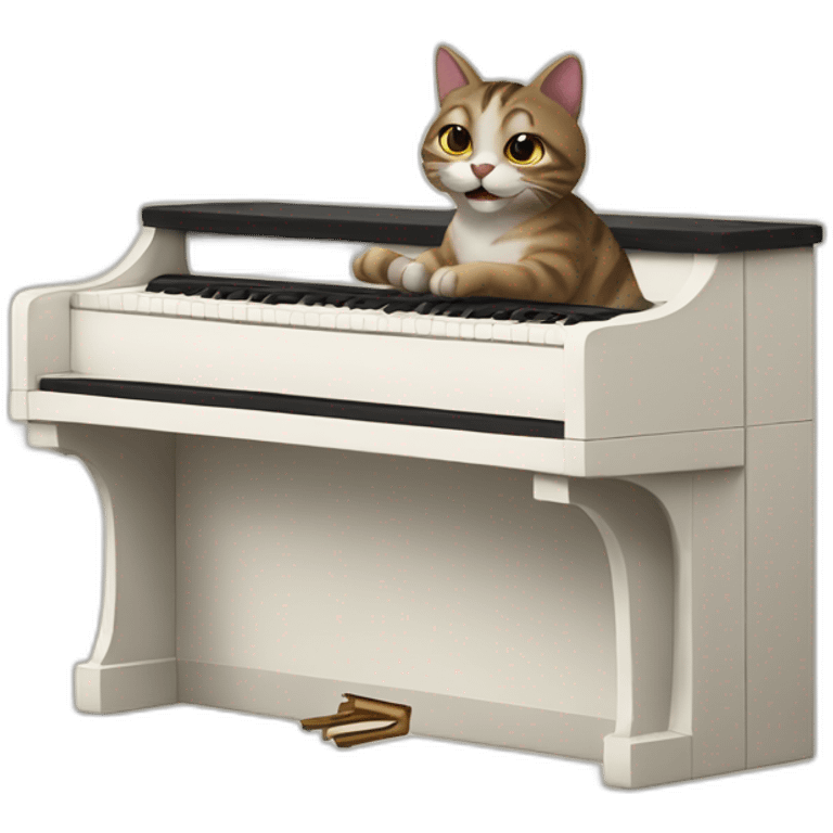 Cat playing piano emoji