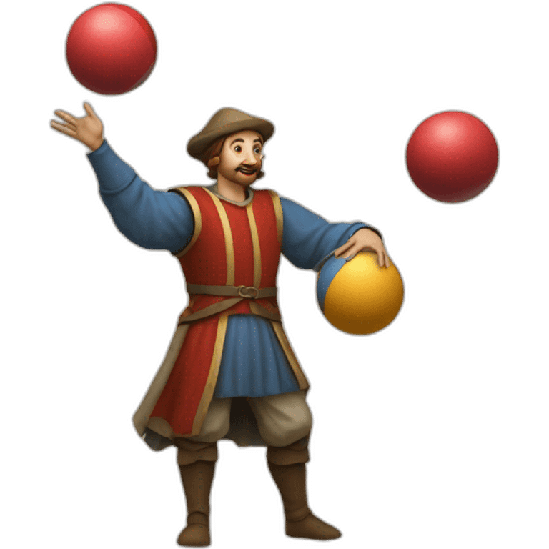 medieval juggler juggling 4 balls emoji