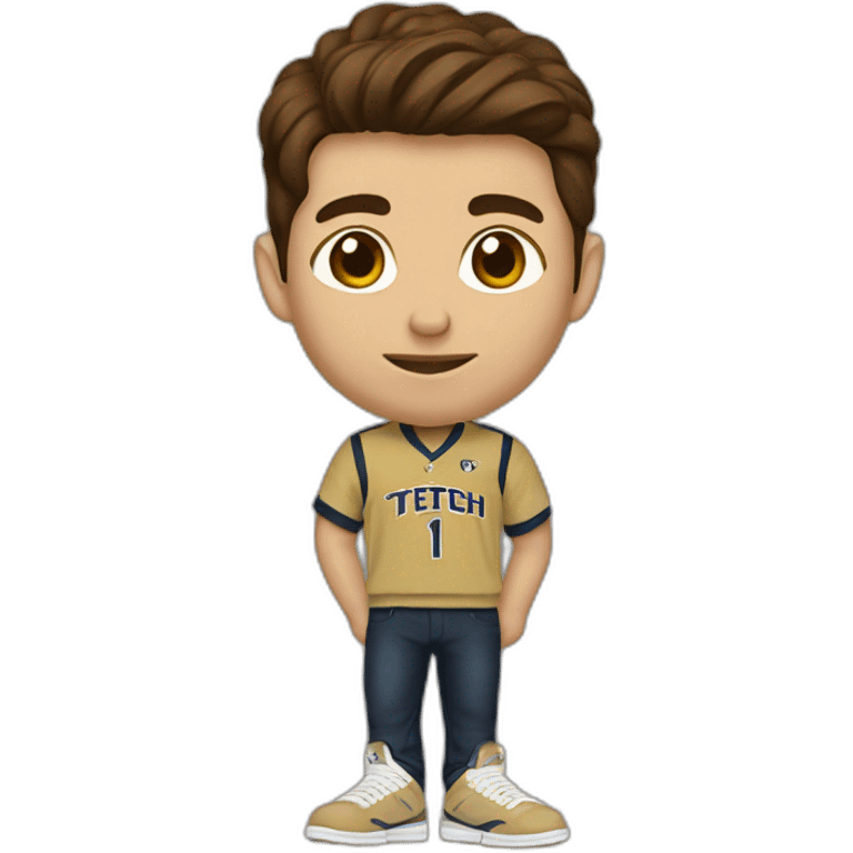 Georgia tech fan with brown hair and Jordan shoes emoji