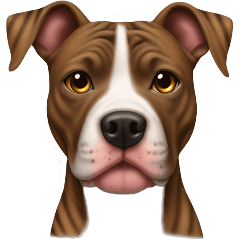 Dog pit bull brindle brown stripes emoji