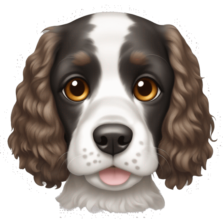 Black and white cocker spaniel blue and brown eyes emoji