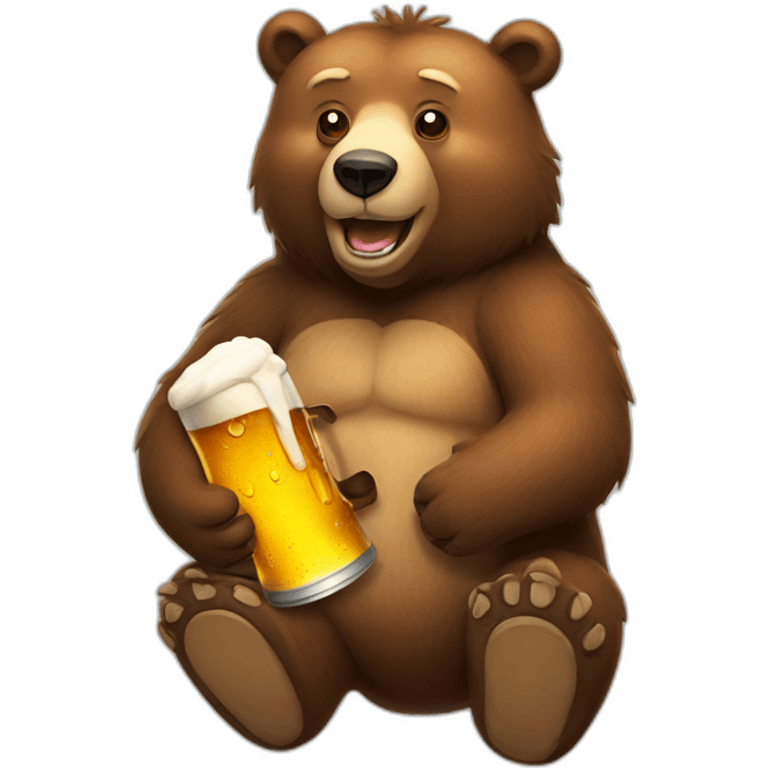 bear with beer emoji