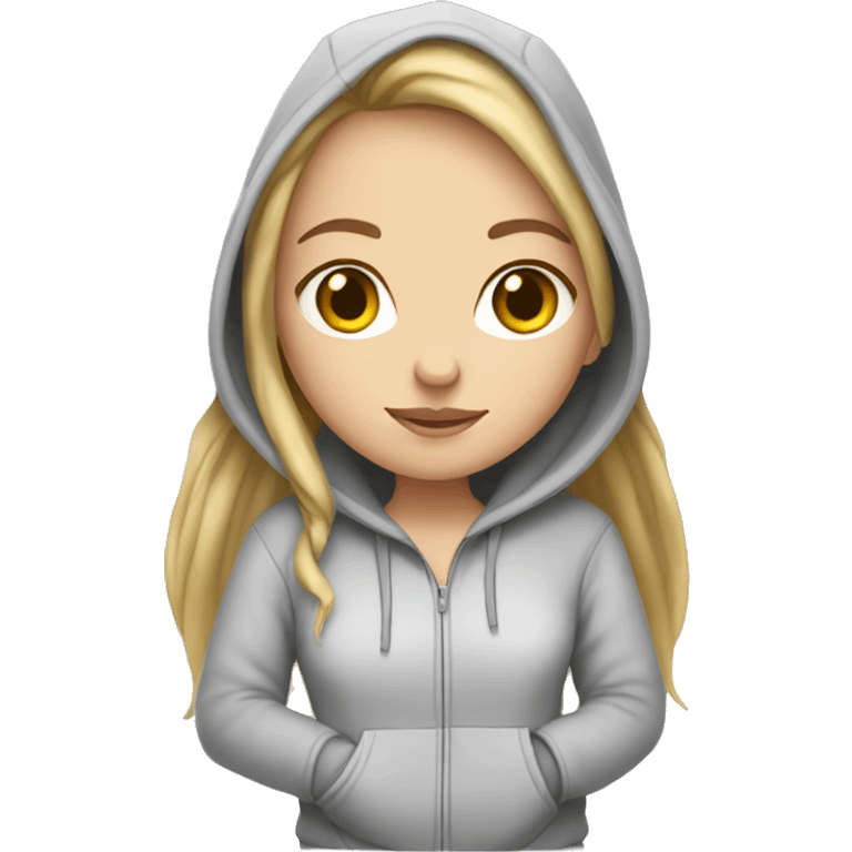 White girl with hoodie  emoji