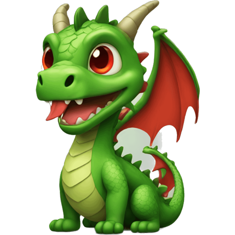 green dragon with red eyes emoji