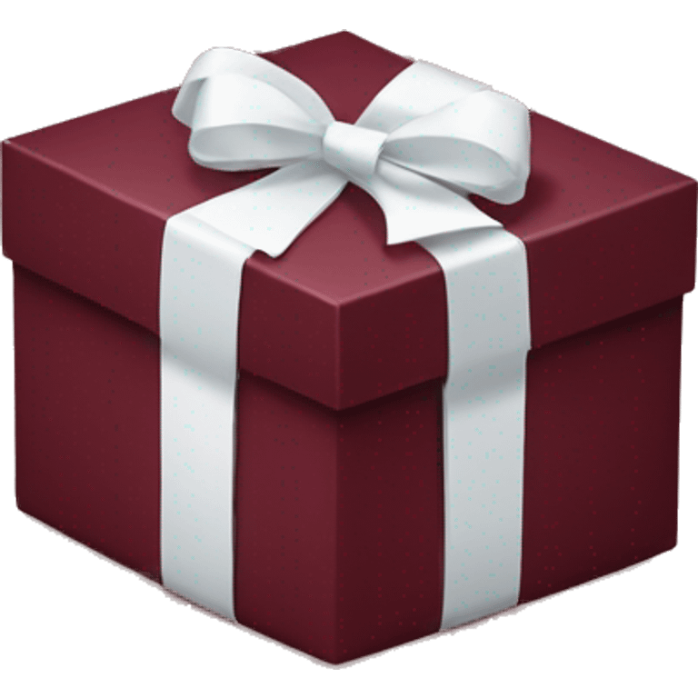 Burgundy coloured gift box with a white bow emoji