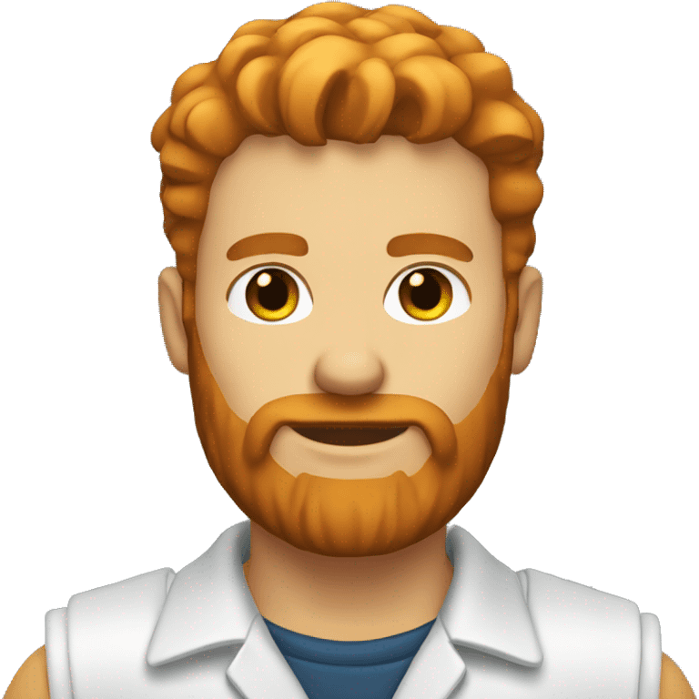 White mechanic with brown hair ginger beard emoji