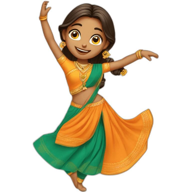 girl in traditional indian salwar dancing emoji