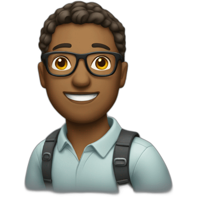 Dude with glasses leaving house emoji