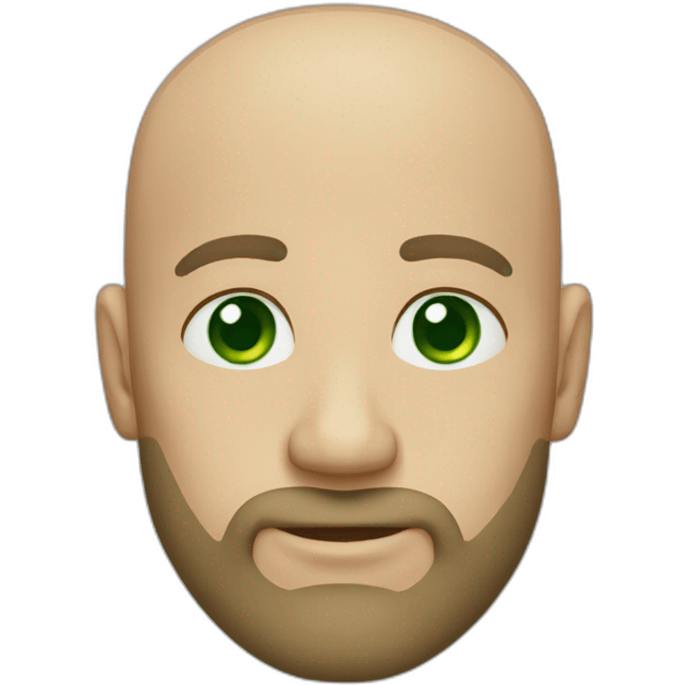 bald guy beard green eyes emoji