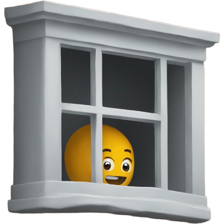 Man lurking in window emoji