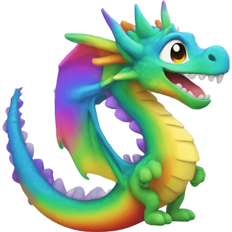 Rainbow adopt me dragon with spiral shell emoji