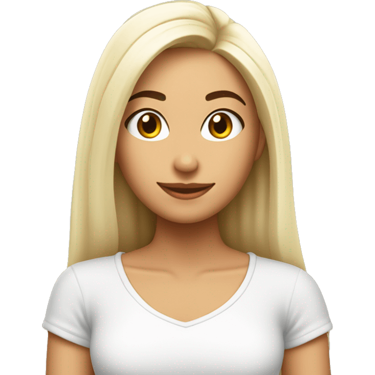 Chica de piel blanca con corona y cabello lasio cafe emoji