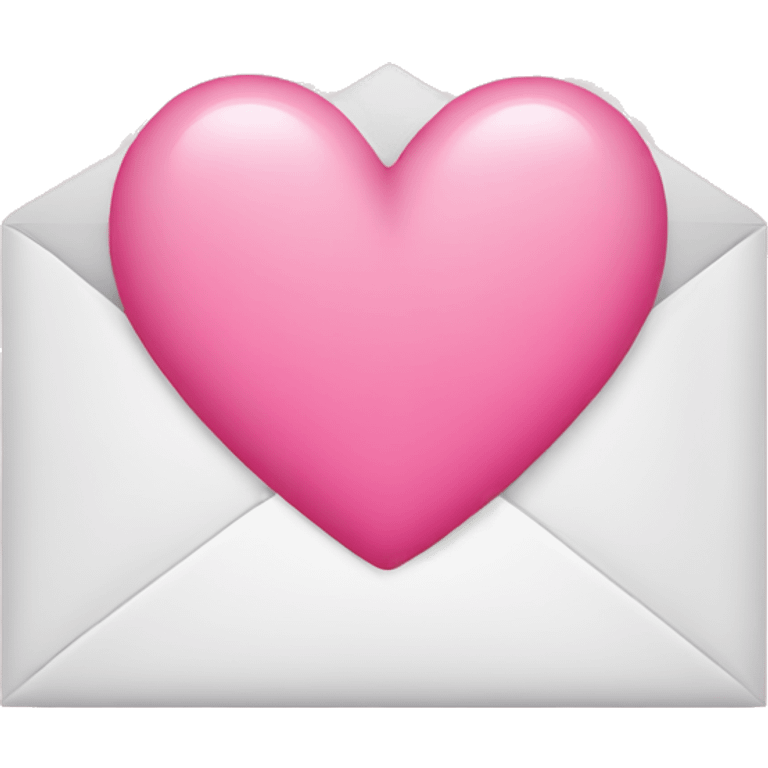 whithe letter with a pink heart in the middle  emoji