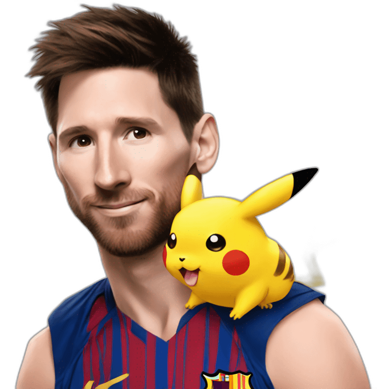 messi kissing pikachu emoji