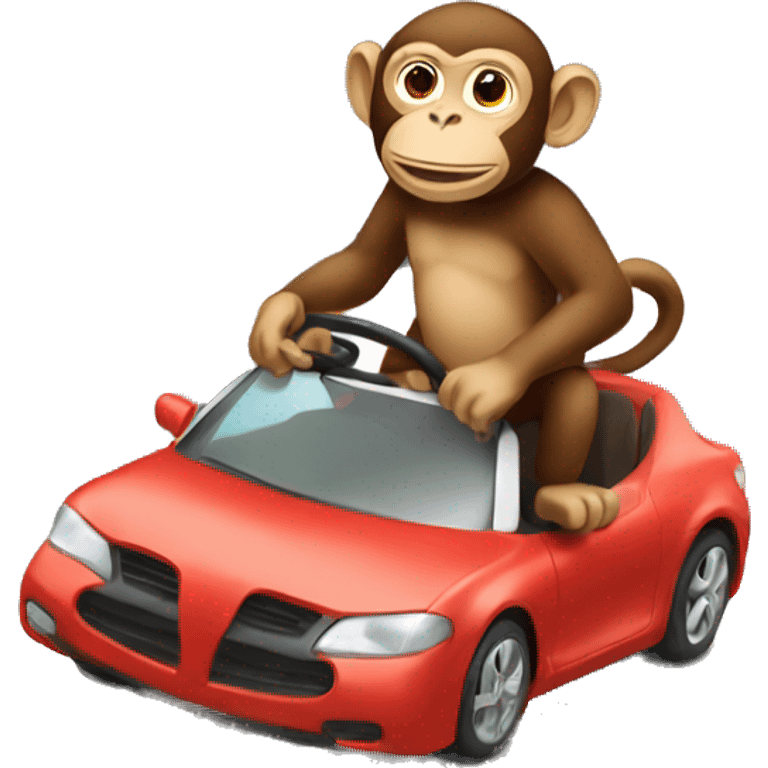 Monkey riding a car emoji