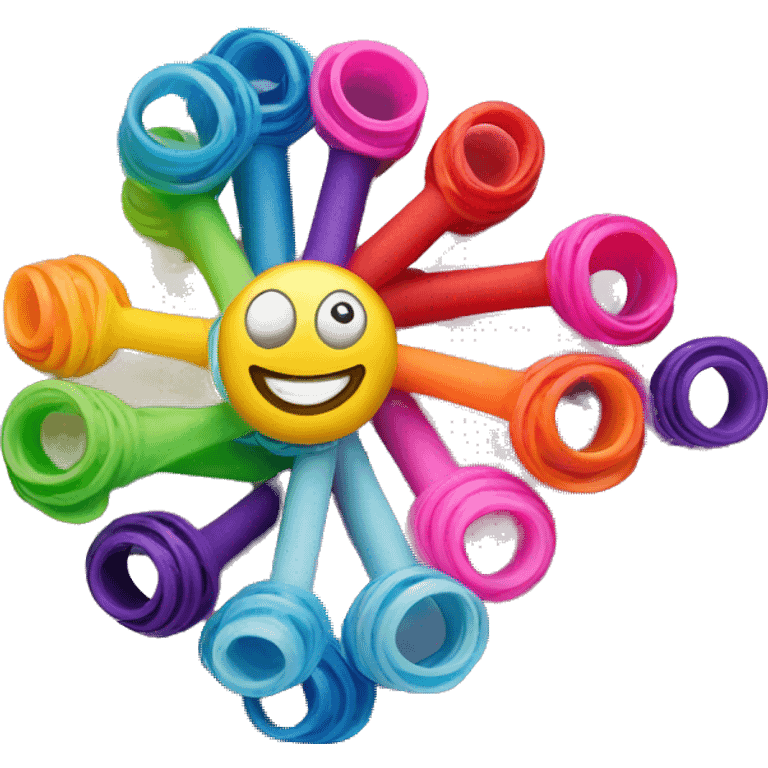 a plastic colorful Velcro Curlers emoji