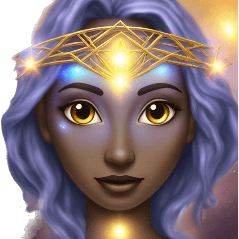 Pleiadian radiant glowing diva woman female third eye emoji