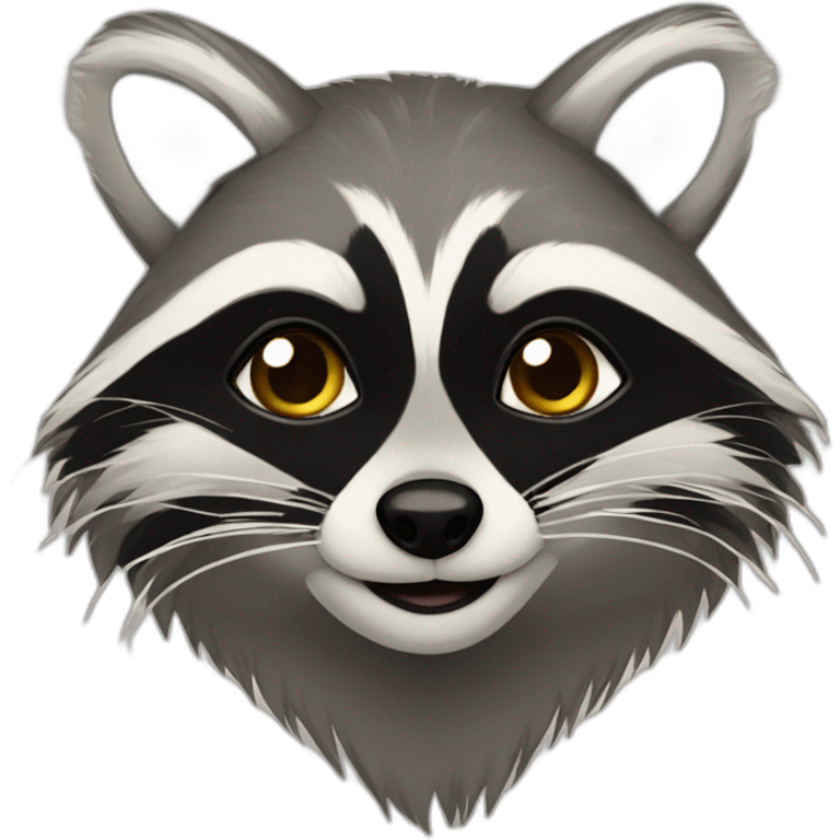 Racoon with female racoon emoji