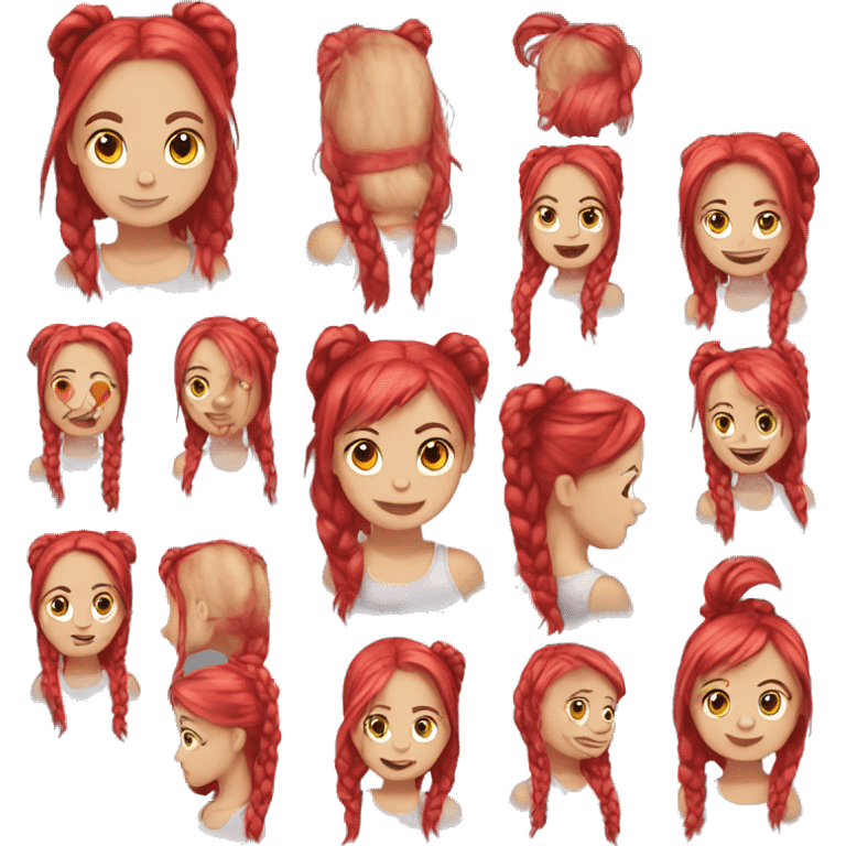 emoji with red pigtails emoji