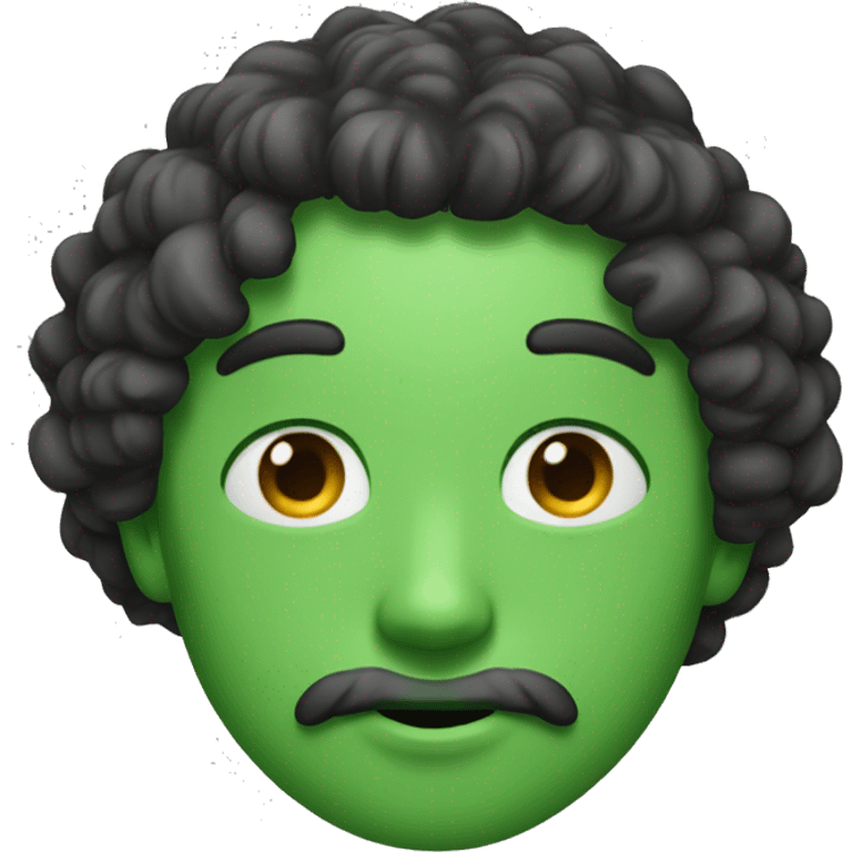 Homme cheveux noir bouclé yeux verts emoji