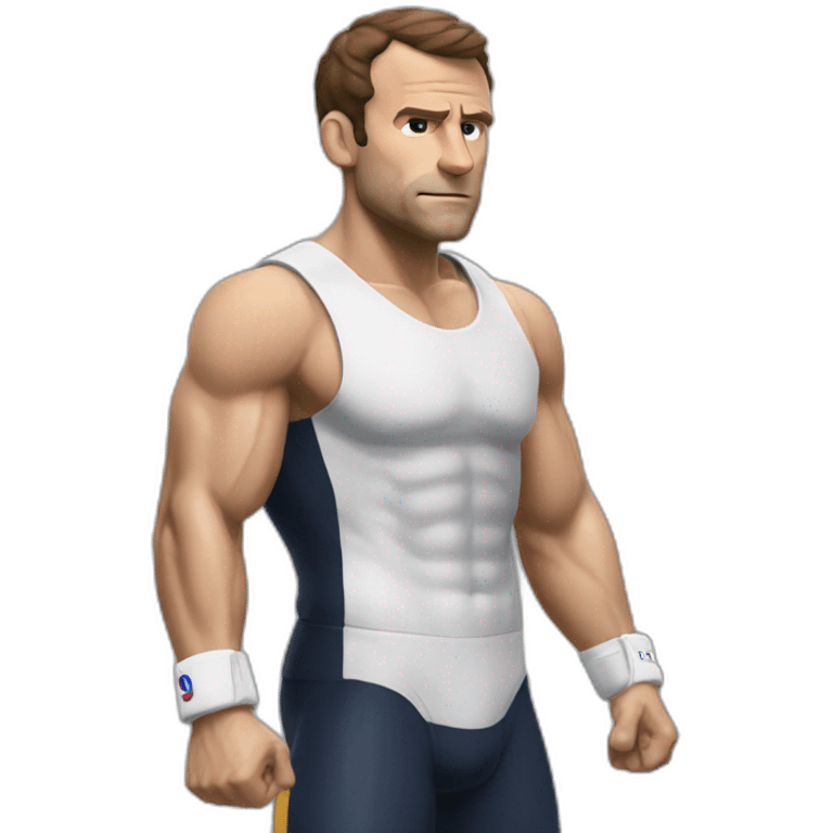 Macron muscular emoji