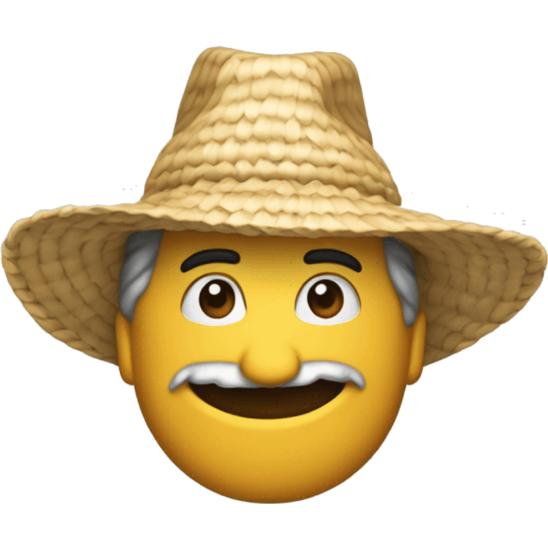 Chapéu de palha de onde pece emoji