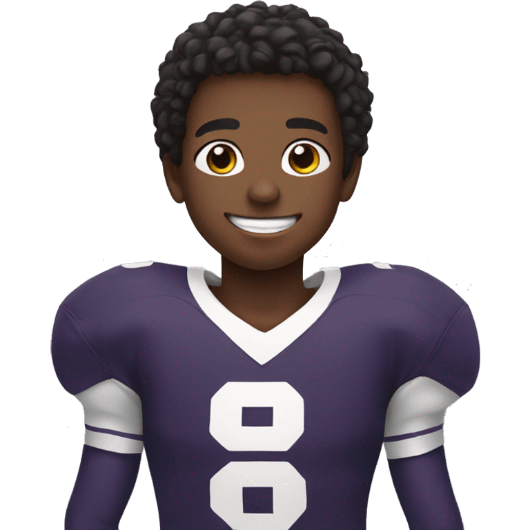 smiling boy in football jersey  emoji