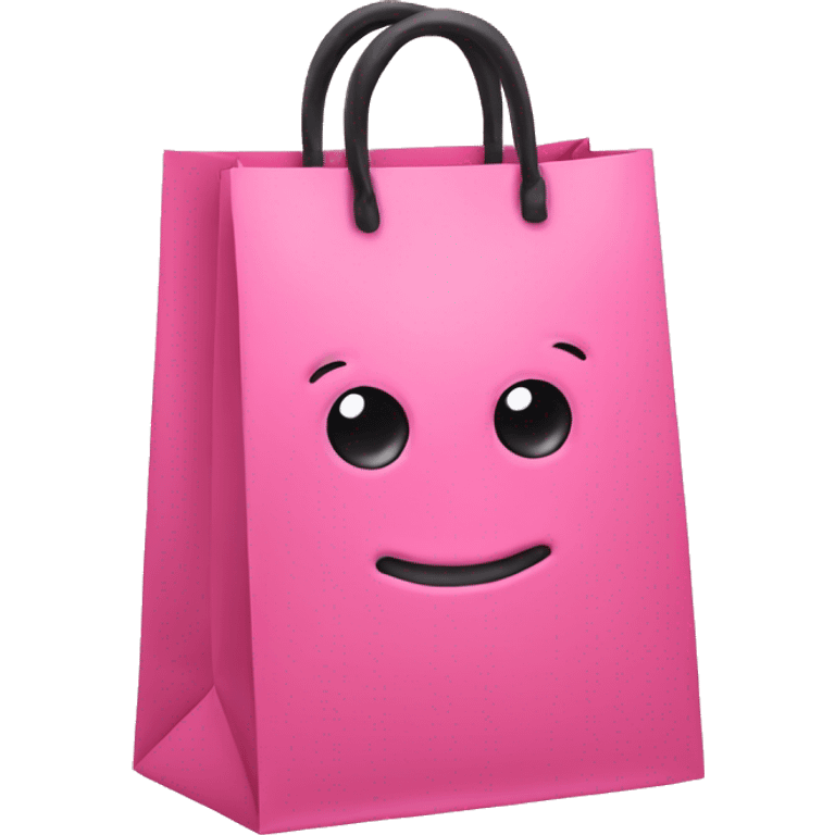 A pink shopping bag with a cute black bow emoji