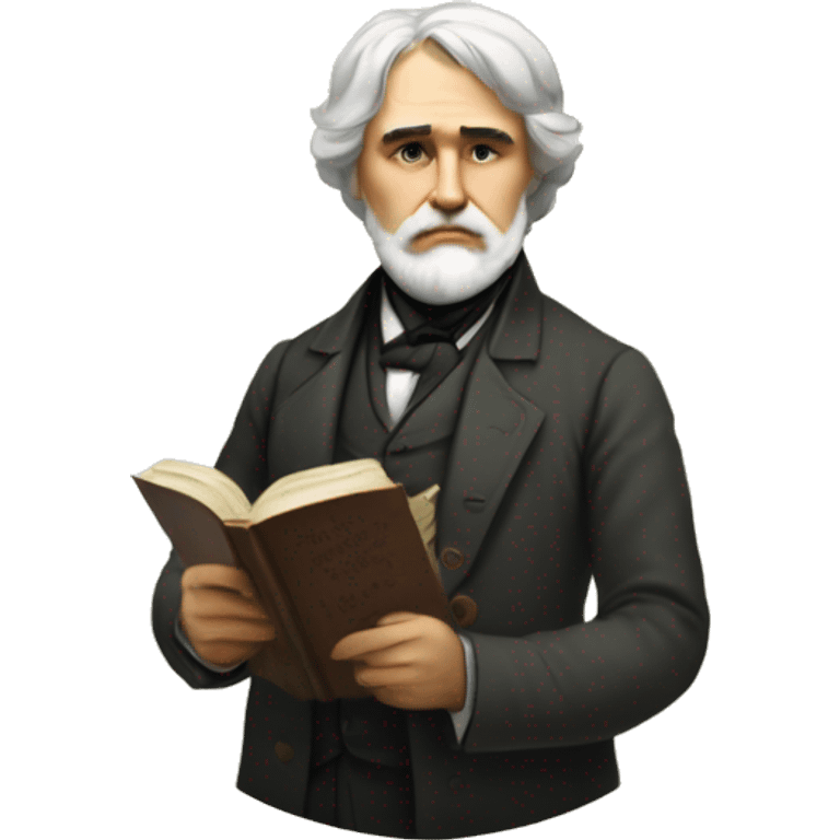 Ivan Turgenev russian author with a book emoji